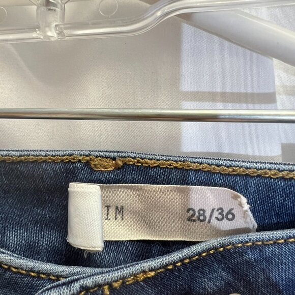 Asos Denim High Waist Button Fly Ripped Knee Skinny Jeans Tall Length 36" - Picture 4 of 7